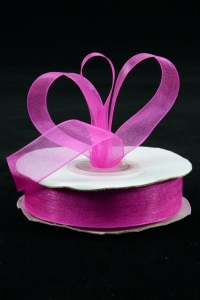 Organza Ribbon , Fuchsia, 5/8 Inch x 25 Yards (1 Spool) SALE ITEM